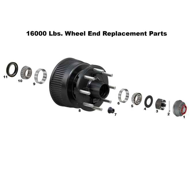 Lippert K-353323 16K HUB-DRUM COMPLETE (hub/drum, bearings,seal, cap, lug nuts)